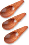3 Pieces Mini Wooden Spoons, Small Salt Spoon with Short Handle, 2.76 inch Brown Wood Scoop for Spice Jars.