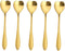 Set of 10 Heart-Shaped Gold Stainless Steel Spoons for Coffee, Desserts, and Tea - Ideal for Sugar, Stirring, Ice