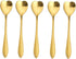 Set of 10 Heart-Shaped Gold Stainless Steel Spoons for Coffee, Desserts, and Tea - Ideal for Sugar, Stirring, Ice