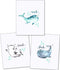 Confetti Fox Kids Bathroom Wall Art Decor, 8x10 Unframed Set of 3 Prints - Sea Animals