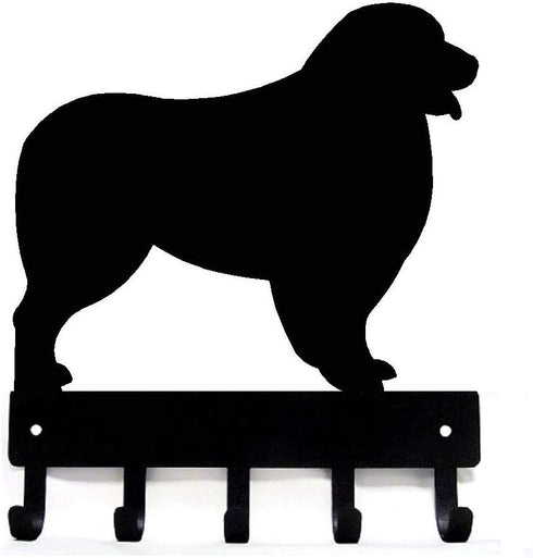 Australian Shepherd Key Holder Leash Hanger for Wall - Large 9 Inch Wide with 5 Hooks, Made in USA