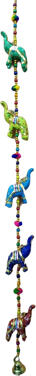 Rastogi Handicrafts Five Elephant Hanging Layer Decorative Wall Hanging, Multi Color, Traditional, Diwali, Wedding
