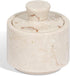 SIMPLURA STUDIO Beige Marble Salt Cellar with Lid (3.5oz) - Scratch-resistant & Easy-to-Clean Salt