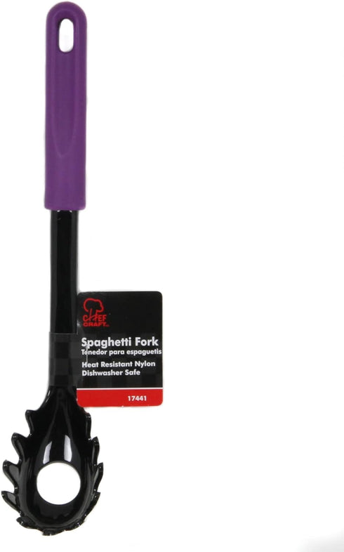 Chef Craft Basic Nylon Pasta/Spaghetti Fork, 11.5 inch, Purple by Chef Craft