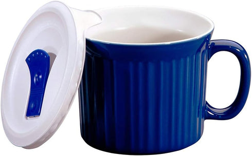 Corningware 1105119 20-Ounce Oven Safe Meal Mug, Blueberry, with Vented Lid