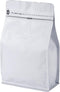 50 Count 8 Ounce Matt White Aluminum Foil Coffee Bags, Stand Up/Flat Bottom Side Gusset Coffee Pouches with Air Release