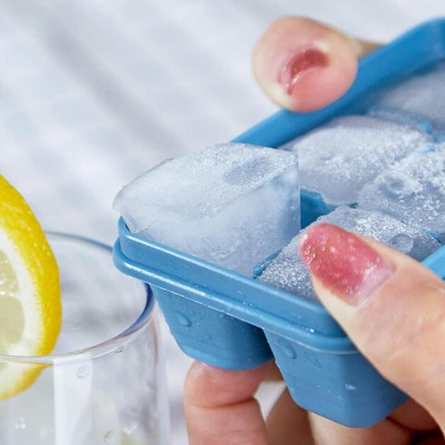 Ice Cube Trays for Freezer - 3 Pack Mini Ice Cube Trays with Lid & Easy-Release Silicone Bottom for Travel