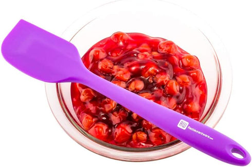 Restaurantware 10.6 Inch Silicone Spatula, Flat Flexible Mixing Spatula, Dishwasher-Safe, Heat Resistant Up To 570F,