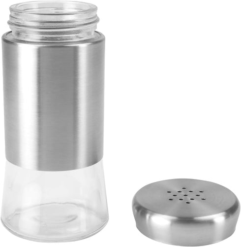 Home Basics 2 Piece Essence Salt & Pepper Shaker, Multicolored, Silver