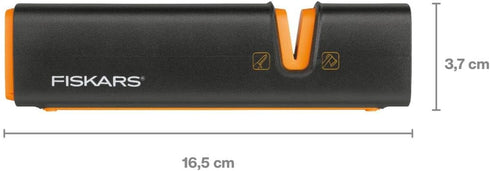 Fiskars XSharp Axe and Knife Sharpener, Black/Orange, Ceramic Sharpening Stone
