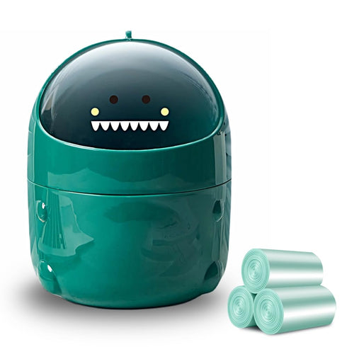 TIE-DailyNec Desktop Trash Can with 90 Trash Bags, Cute Trash Can Creative Waste