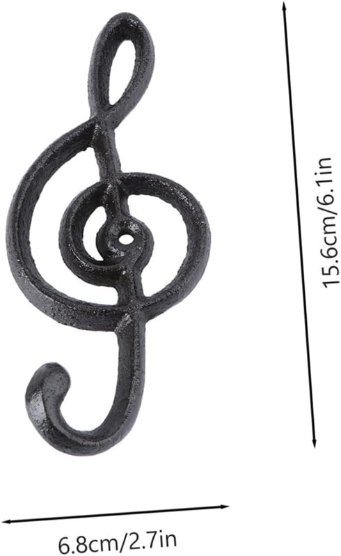2pcs Music Decor Coat Hook, Wall Mount Guitar Hangers, Decorative Towel Hooks for Hats, Robes, and Purses, Iron Metal