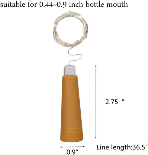 Amants01 lights,12 Pack 10 36.5 Inch Wine Bottle String LEDs AAA Battery Powered Warm White Wine Bottle Cork Stopper