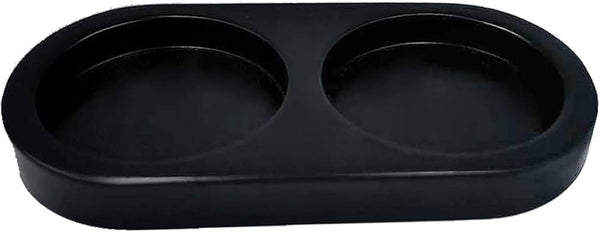 WOHENI Salt & Pepper Mill Tray, Black Real Wood Tray
