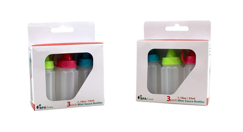 Home & Style Set 6 Mini Condiment of Ketchup Mustard Mayo Squeeze Bottles Travel BBQ School Picnic BPA FREE