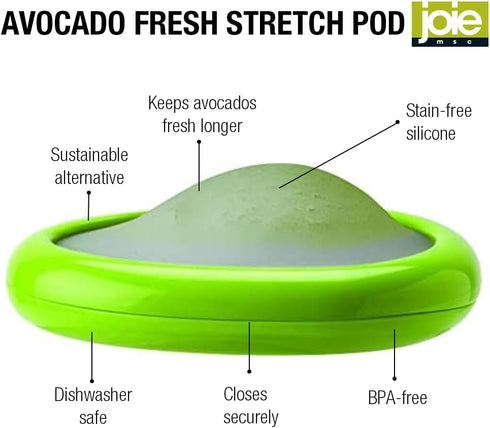 Joie Fresh Stretch Pod Avocado Storage Container - Silicone Food Saver, Keeps Leftover Produce Flavorful, BPA-Free