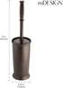mDesign Toilet Bowl Brush and Holder - Compact Bathroom Toilet Scrubber in Modern Holder - Hyde Collection - Bronze