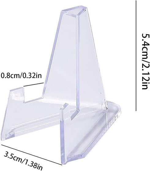 Acrylic Card stands, Coin Stand Mini Acrylic Easel Stands Coin Display Easel Holder for Displaying Coins Pocket Watches Capsules Challenge Medals, (Clear,30 Pieces)
