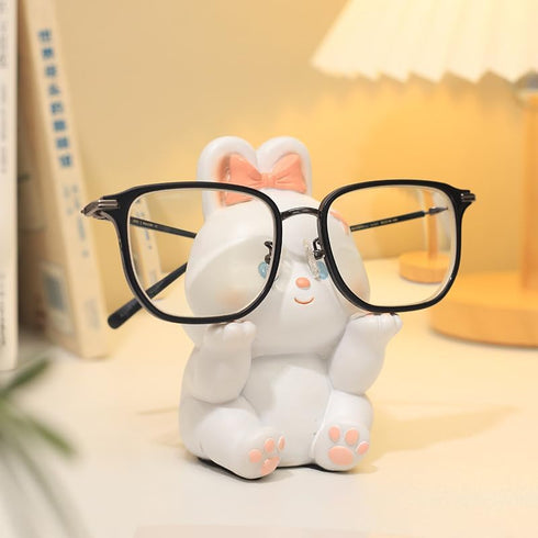 Cute Easter Bunny Glasses Display Stand for Nightstand, Funny Animal Decorative Eyeglass Sunglass Holder for Women