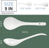 Porcelain Mini Size Ladles, 9 inch Large Soup Spoons, 6 Pieces Premium White Porcelain Spoons, Ladles for Stews, Chinese Noodles Spoons, Long Ladle Big Japanese Spoons