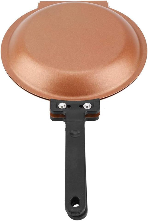 Tbest Double Sided Frying Pan,Double Sided Skillet,Double Sided Pan,2 Sided Pan Fif Omlettes,Egg Pan With Lid Double Side Non Stick Flip Frying Pan Fried Egg Pancake Maker Household Kitchen Cookware by Tbest