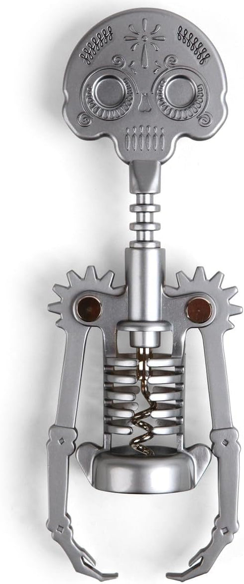 Kikkerland Day of the Dead Corkscrew, Silver