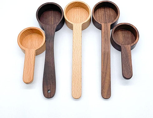 Coffee Scoop, CISHNOU Korean Style Beech Wooden Spoon for Ground Coffee, Tea, Soup Cooking Mixing Kitchen Utensils