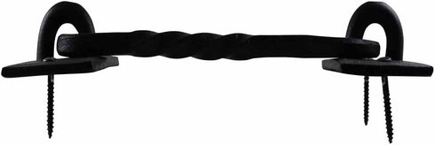 Renovators Supply Manufacturing Hook and Eye Latch, 6.5 in. Black Wrought Iron Door Lock with Hardware
