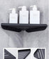 YISMAN 304 Lavatory Bathroom Corner Stainless Steel Shelf Wall Mount Triangular Shower Corner Shelf,Black