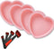 6 Inch Silicone Heart Shaped Cake Baking Pans, Non-Stick Layer Pan Set with 4 Flexible Molds & Measuring Cups