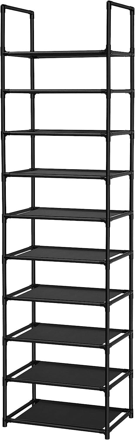 UrMsun 10-Tier Shoe Rack,Space Saving Shoe Storage Tall Shoe Rack Organiser Shelf Non-Woven