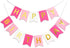 Roseo Pink Happy Birthday Banner Signs, Golden Sparkle Funny Party Supplies for Girls, 13 Pieces