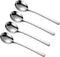 Soup Spoons, Bouillon Spoons, SUS 304 Stainless Steel Large, Set of 4 (Silver)