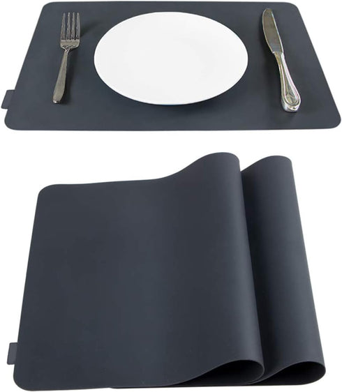 Webake Placemats Silicone Table Mats Set, Washable Kitchen Place Mat, Heat Resistant Waterproof Insulation Mats 16 x 12