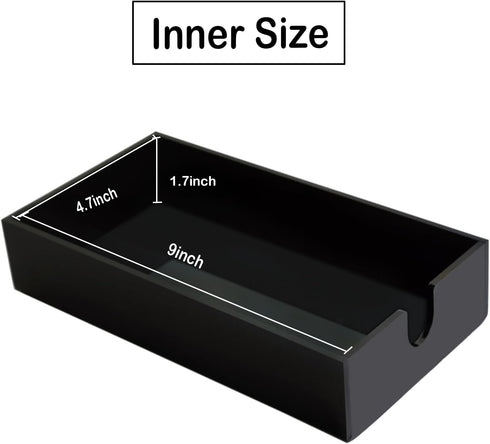 Acrylic Napkin Holder for Bathroom, Guest Towel Holder Tray, Bathroom Disposal Paper Hand Face Towels Holder (Black)
