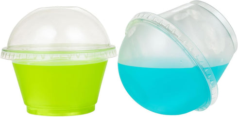 7oz Golden Apple Clear Plastic Dessert Cups, 50 Sets Parfait Cups with Dome Lids No Hole