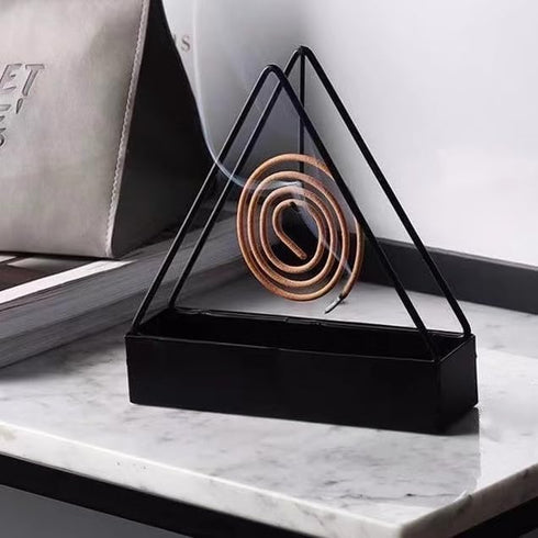 Designer Portable Iron Mosquito Coil Holder with Handle - Fireproof Material Incense Holder