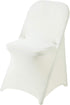 Ascoza 6 Pack Ivory Spandex Folding Chair Covers in Stretch Washable Fabric