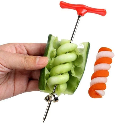Vegetables Spiral Knife Carving Tool, Manual Spiral Slicer Cutter for Potato, Carrot, Cucumber Salad
