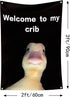 CLRIEOS 2x3 Grommets Welcome to My Crib Flag Feet Funny Flags for Room Durable Man Cave Wall Flag with Brass