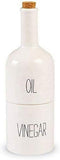 Stacked Oil and Vinegar Decanter Set - White