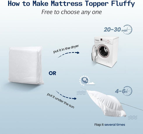 8-21" (54x75 Inches, SOPAT Mattress Topper Full Size Extra Thick Mattress Pad Deep Pocket Soft Down Alternative Fill