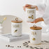 Set 27oz Set Counter Comeon Ceramic Canister with Airtight Seal Bamboo Lid Silicone, Food Storage Jars for Coffee Sugar