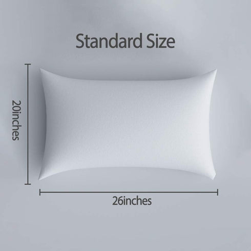HAPPYMOON Standard Microfiber Pillowcases Set of 2 with Zipper, Soft Brushed White Pillow Covers 20 x 26 Inches for