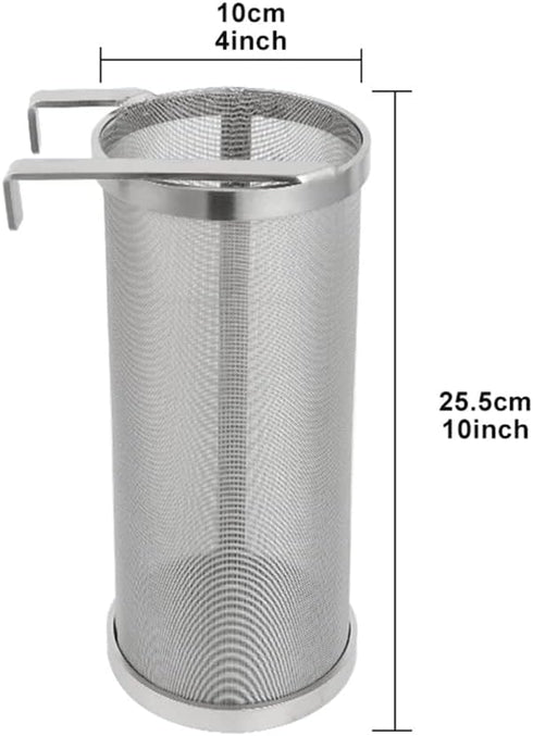 JoyTube 4"x10" 300 Micron Spider Strainer Mesh, Hops for Home Beer Brewing Filter Kettle