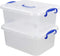 2 Packs 8 Liter Clear Plastic Storage Bins with Lids, Storage Boxes