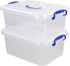 2 Packs 8 Liter Clear Plastic Storage Bins with Lids, Storage Boxes
