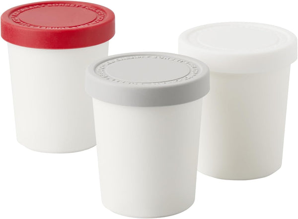 Tovolo Sweet Treat Reusable Ice Cream Container, Assorted Colors Set of 4-6 Oz Stackable Storage Tubs with Silicone Lids