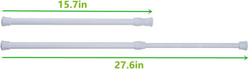 Tension Rods, 4 Pack, 15.7-28 Inches Adjustable Spring Steel Cupboard Bars, Tension Curtain Rod