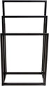 3 3 Metal Towel Racks Bars for Bathroom Freestanding Drying Shelf Tier Storage Organizer Washcloths Holder (Black)
